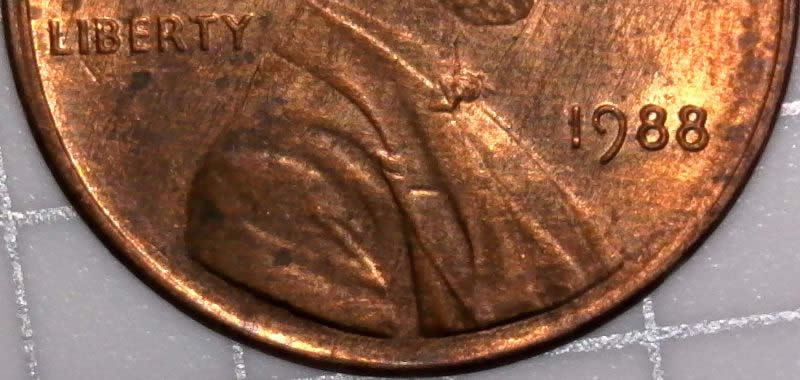 1988-P-Lincoln-Cent-No-FG-Do-To-Overpolishing?-VLDS